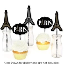 Big Dot Of Happiness Stars Over Paris - Paper Straw Decor - Parisian Themed Party Striped Decorative Straws - Set Of 24 -Household Cleaning Supplies GUEST fe4b14dd 0e94 41b7 8e38 3a3fb89f49e3